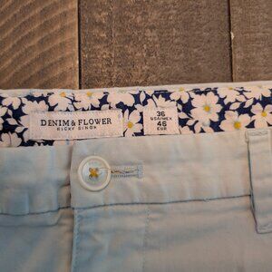 Denim & Flower Ricky Singh Light Blue Chino Shorts 36